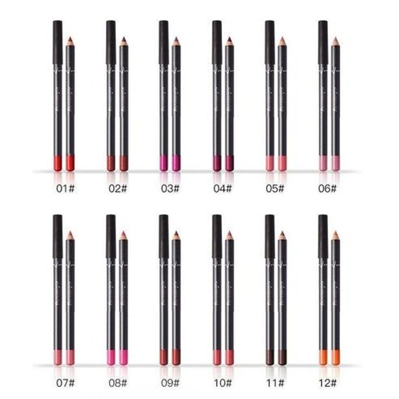 Waterproof Lip Liner Set Long Lasting Matte Lipstick Lip Pencil Lip Pen Set Smooth Texture 8