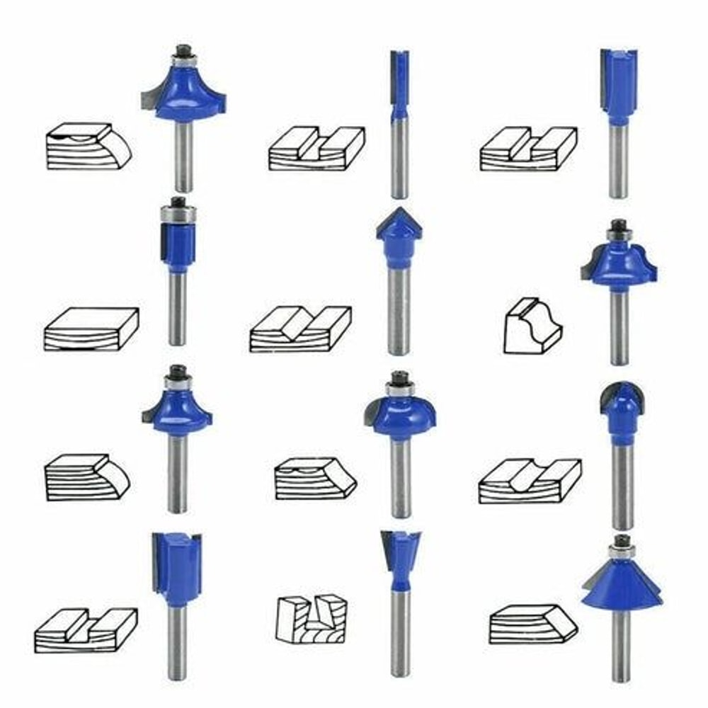 Tungsten Carbide Carbon Milling Cutter Router Bit Set Shank Versatile Durable For Woodworking And 5