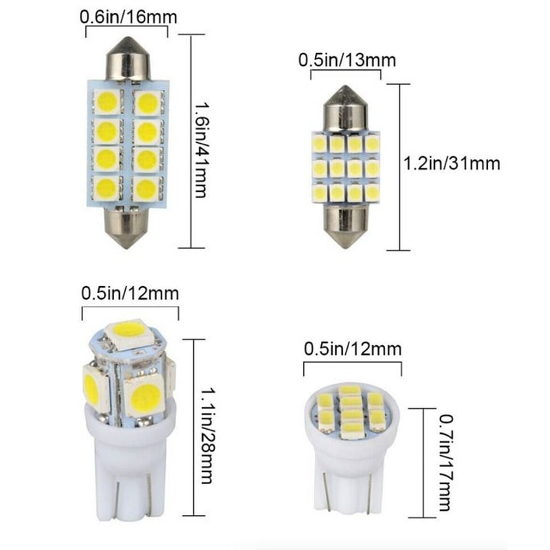 LED Interior Car Accessories Kit Map Dome License Plate Lights White Plug And Play Installation 2