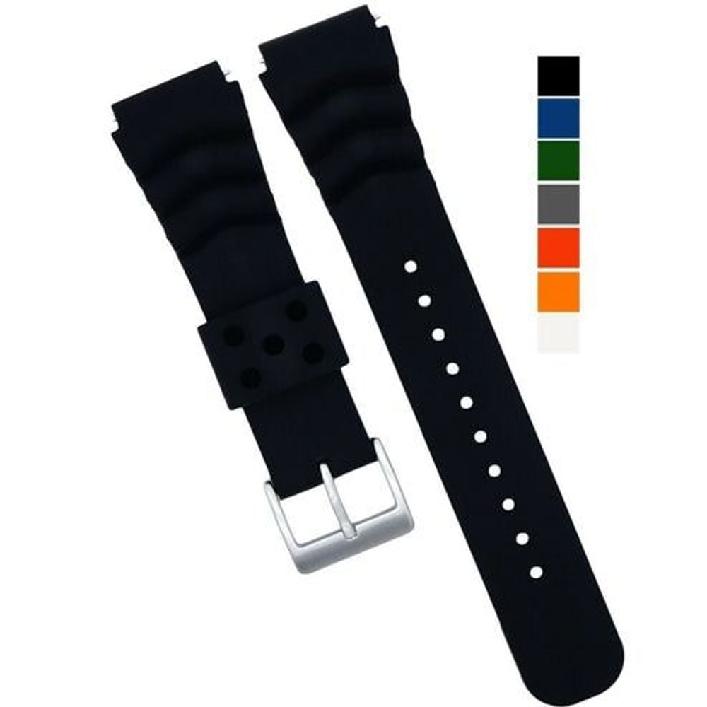 Soft Silicone Watch Band 18mm 20mm 22mm Divers Replacement Strap Quick Release For Seiko Orient Cit 0