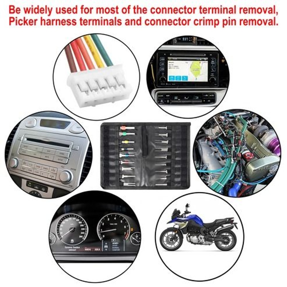 Car Terminal Removal Kit Heavy Duty Wire Connector Pin Release Tool Durable Automotive Pin Extracto 9