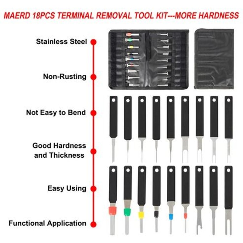 Car Terminal Removal Kit Heavy Duty Wire Connector Pin Release Tool Durable Automotive Pin Extracto 10