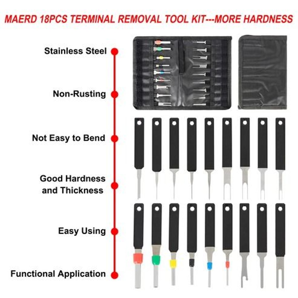 Car Terminal Removal Kit Heavy Duty Wire Connector Pin Release Tool Durable Automotive Pin Extracto 12