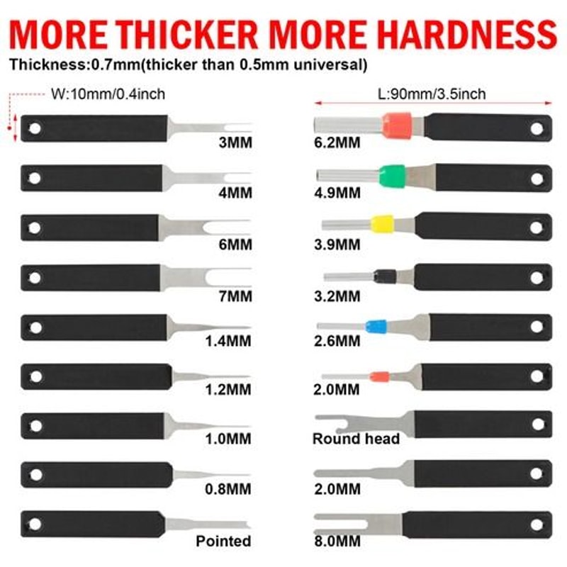 Car Terminal Removal Kit Heavy Duty Wire Connector Pin Release Tool Durable Automotive Pin Extracto 14