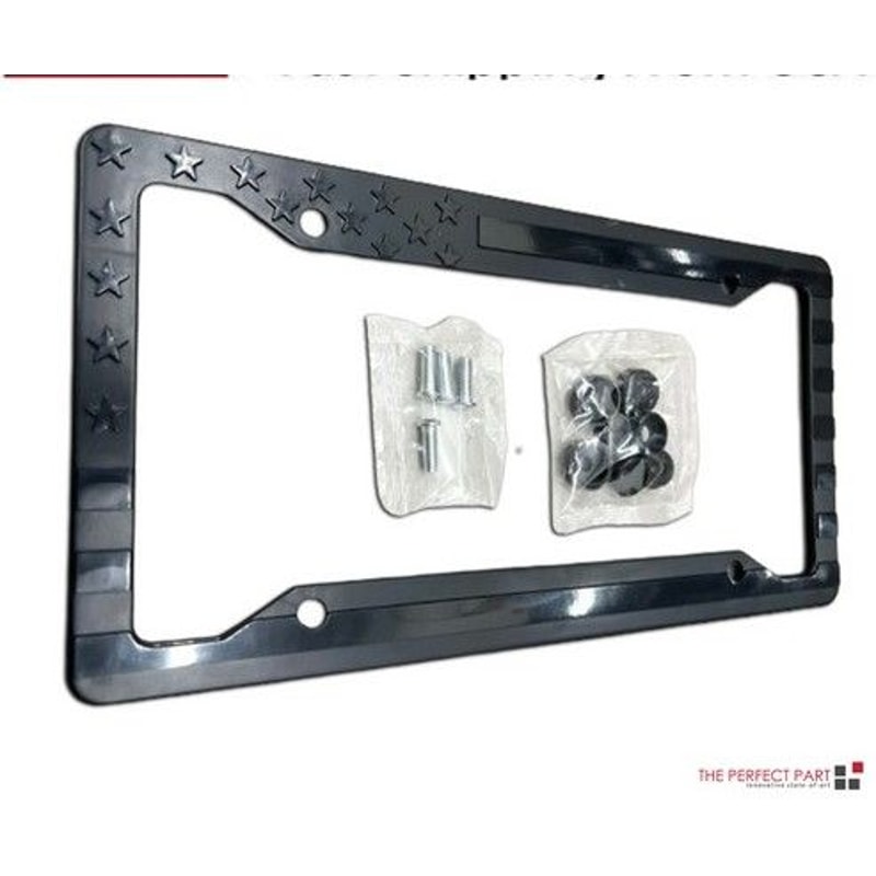 American Flag License Plate Frame Black ABS Holder Perfect Car Tag Decal For Trucks And SUVs 0