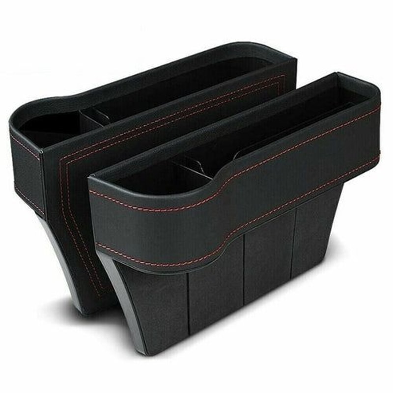 Auto Car Seat Gap Catcher Organizer With Storage Box Pocket Cup Holder Side Waterproof PU Leather S 10