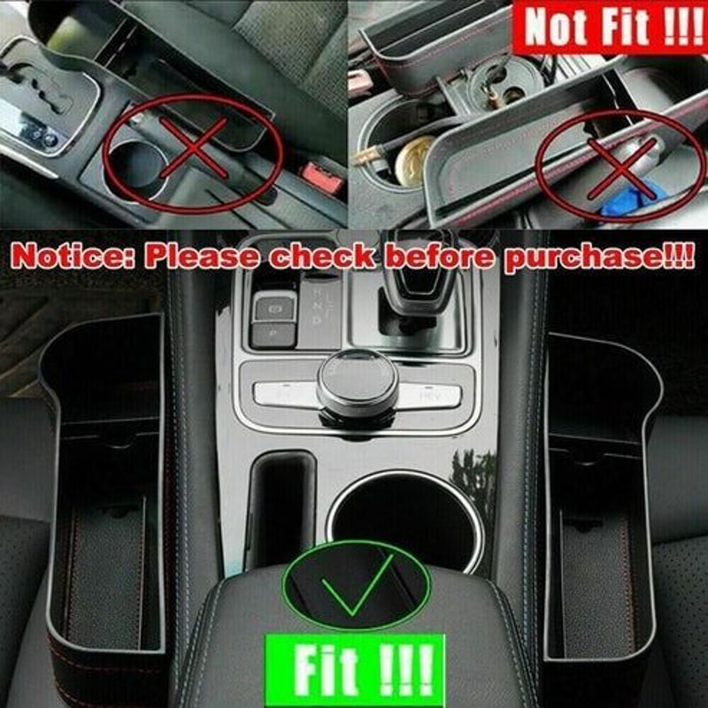 Auto Car Seat Gap Catcher Organizer With Storage Box Pocket Cup Holder Side Waterproof PU Leather S 8