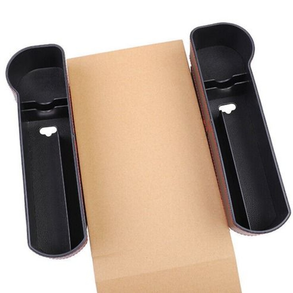 Auto Car Seat Gap Catcher Organizer With Storage Box Pocket Cup Holder Side Waterproof PU Leather S 1