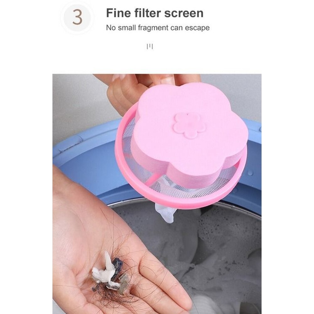 Laundry Lint Pet Hair Remover Floating Pet Fur Catcher Reusable Filter For Washing Machine To Catch 8