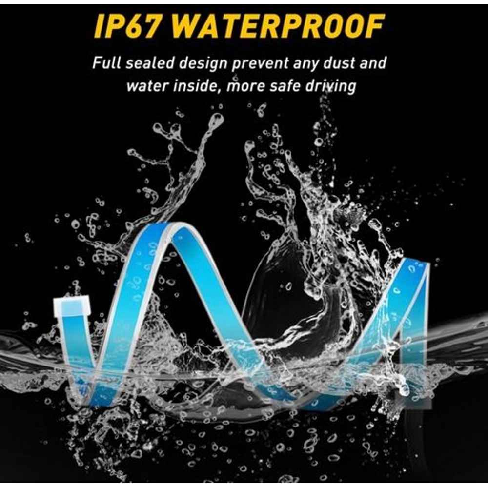 Slim Amber LED DRL Turn Signal Strip For Headlight Flexible Sequential Light Waterproof HighBrightn 6