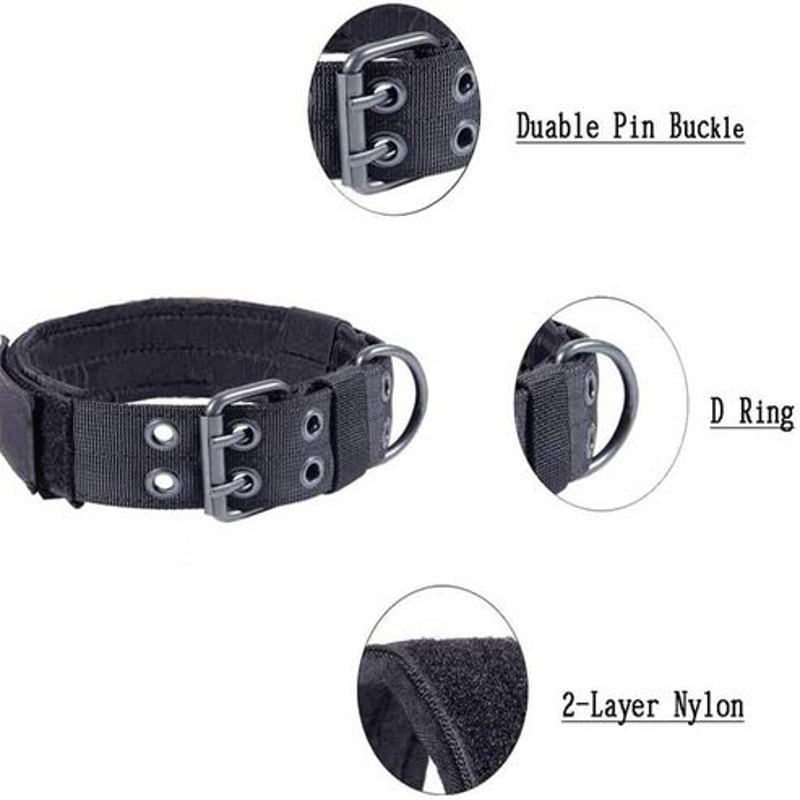 MilitaryStyle Wide Tactical Heavy Duty Dog Collar With Metal Buckle Perfect For Large Dogs Heavy P 13