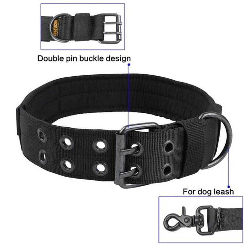 MilitaryStyle Wide Tactical Heavy Duty Dog Collar With Metal Buckle Perfect For Large Dogs Heavy P 14