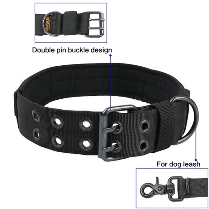 MilitaryStyle Wide Tactical Heavy Duty Dog Collar With Metal Buckle Perfect For Large Dogs Heavy P 14