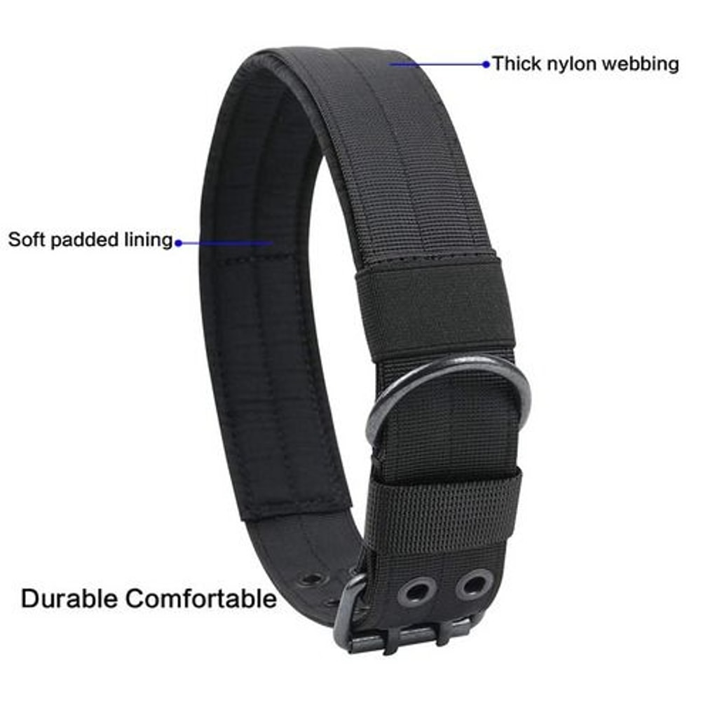 MilitaryStyle Wide Tactical Heavy Duty Dog Collar With Metal Buckle Perfect For Large Dogs Heavy P 15