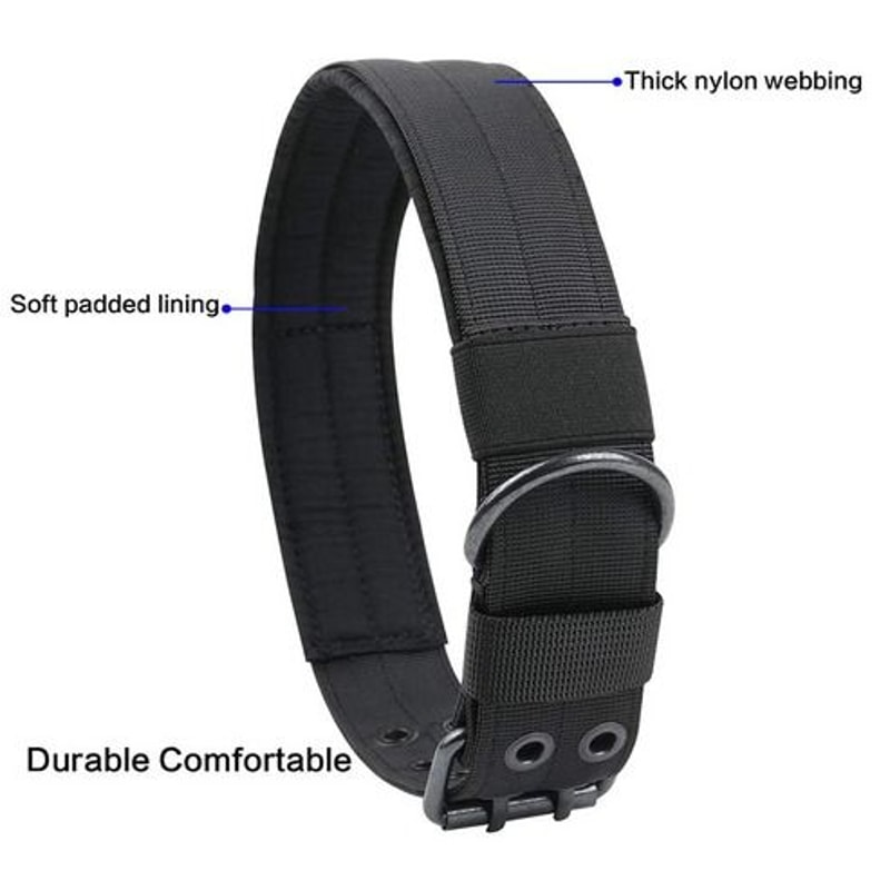 MilitaryStyle Wide Tactical Heavy Duty Dog Collar With Metal Buckle Perfect For Large Dogs Heavy P 15