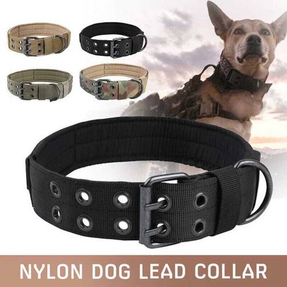 MilitaryStyle Wide Tactical Heavy Duty Dog Collar With Metal Buckle Perfect For Large Dogs Heavy P 8