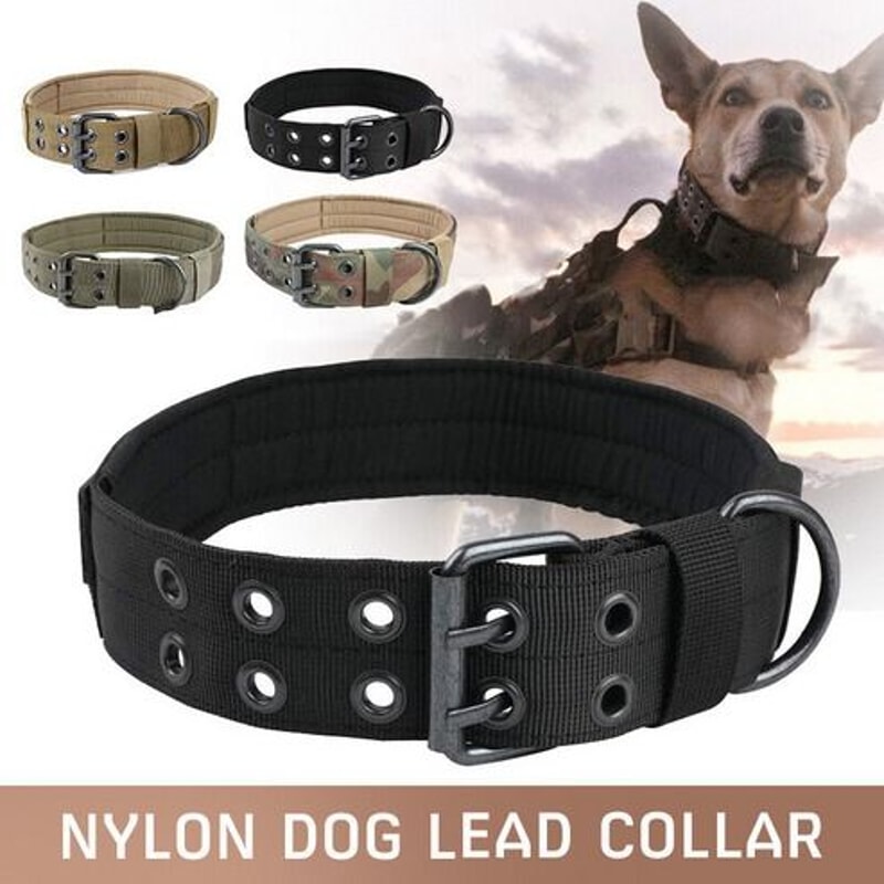 MilitaryStyle Wide Tactical Heavy Duty Dog Collar With Metal Buckle Perfect For Large Dogs Heavy P 8