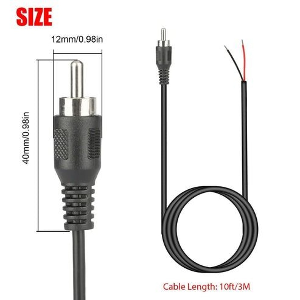 Male Plug To Bare Wire Audio Speaker Cable Cord For Subwoofer HDTV Home Theater System High Fidelit 7