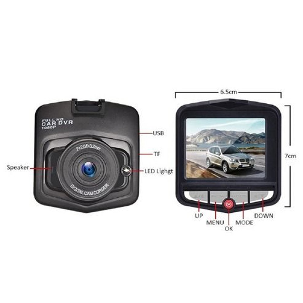 Full HD Dash Cam Car DVR FrontRear Camera Night Vision GSensor 15