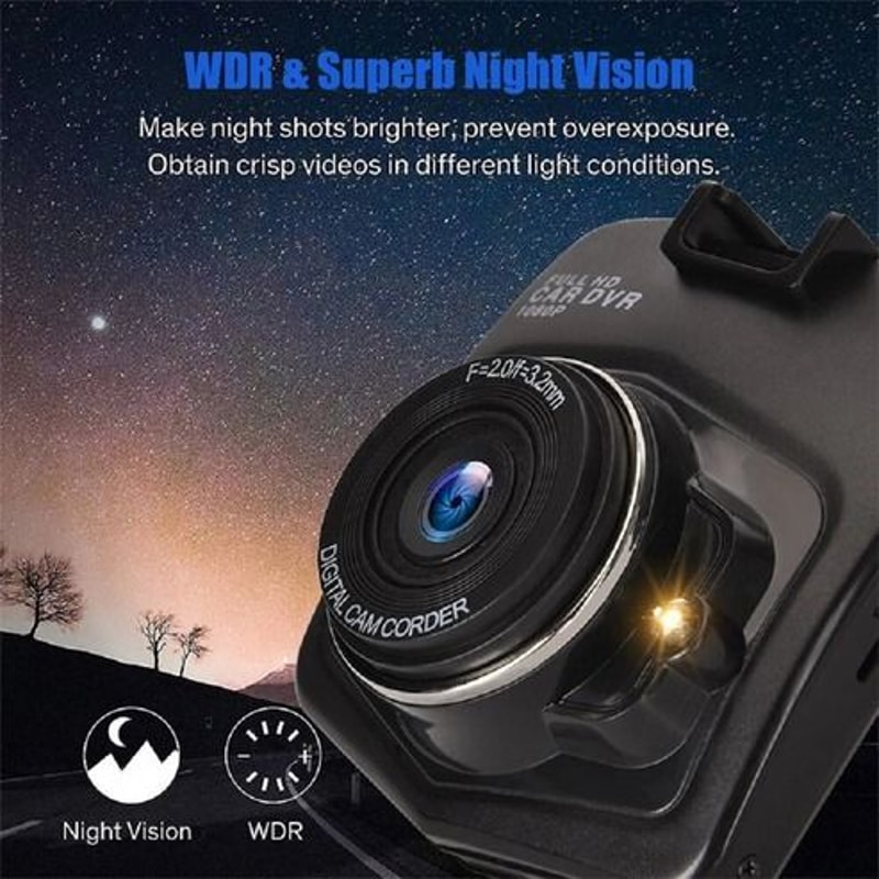Full HD Dash Cam Car DVR FrontRear Camera Night Vision GSensor 6