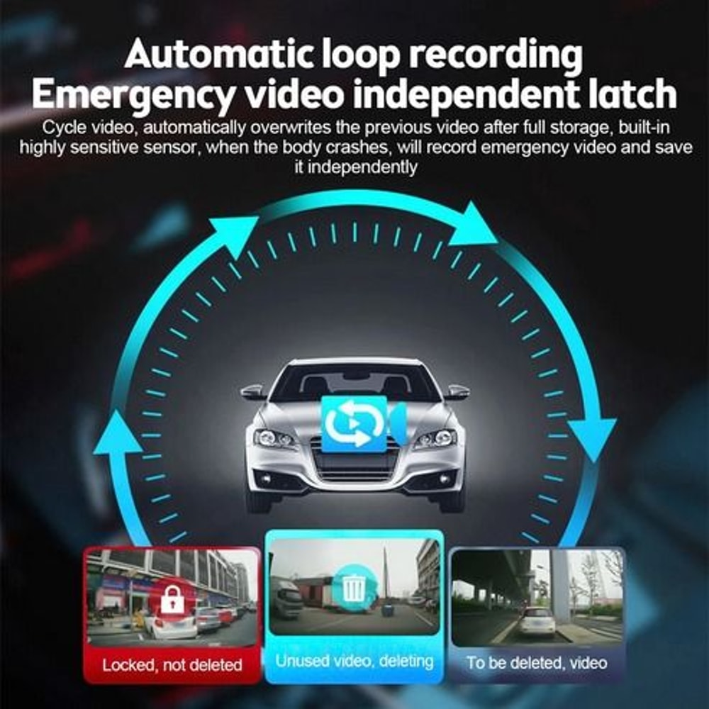 Full HD Dash Cam Car DVR Front Rear Camera Night Vision GSensor For Driving Safety 1