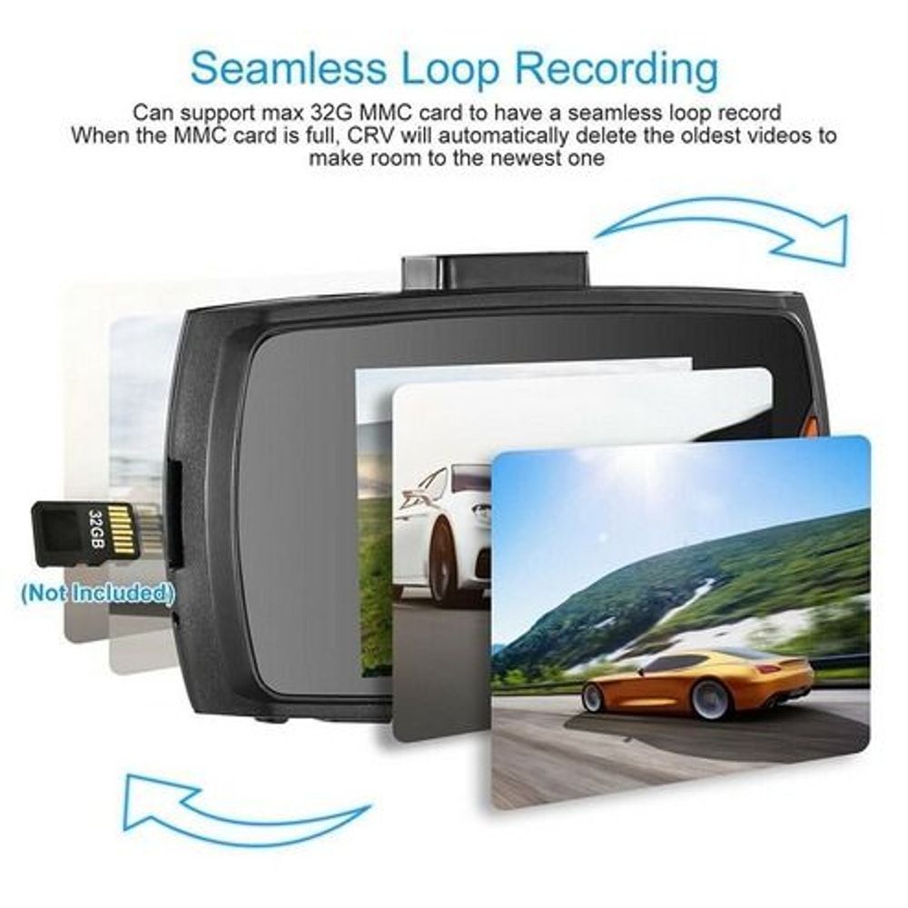 Full HD Dash Cam Car DVR Front Rear Camera Night Vision GSensor For Driving Safety 7
