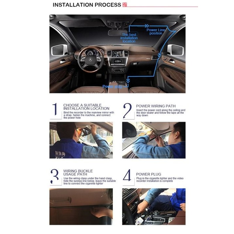 Full HD Dash Cam Car DVR Front Rear Camera Night Vision GSensor For Driving Safety 13