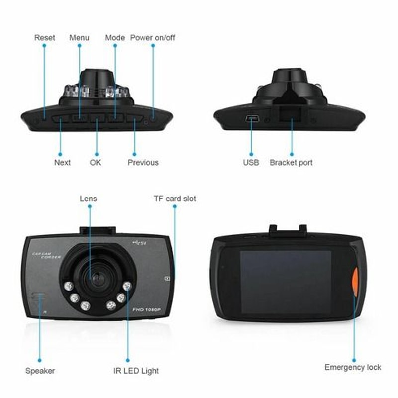 Full HD Dash Cam Car DVR Front Rear Camera Night Vision GSensor For Driving Safety 19