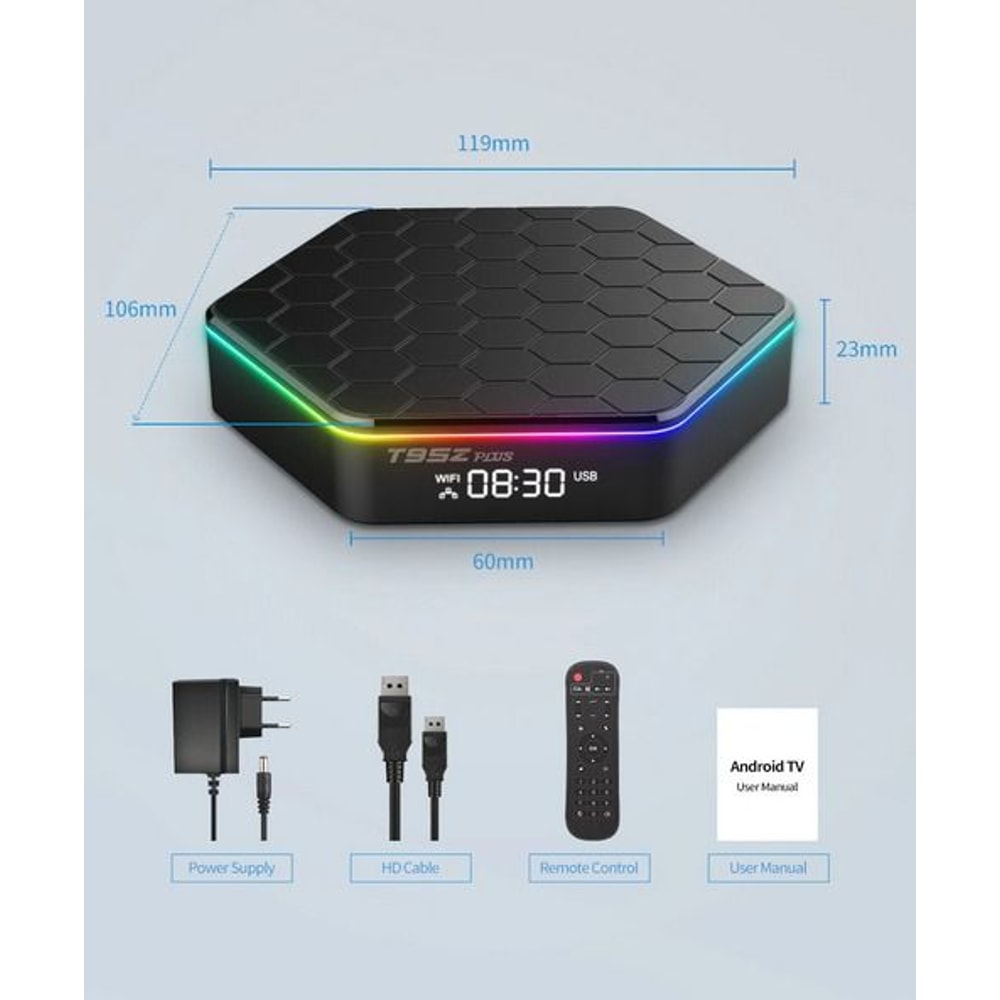 Plus Android Smart TV Box HD Stream Player QuadCore Dual WiFi Bluetooth Video Decoding Perfect For 9