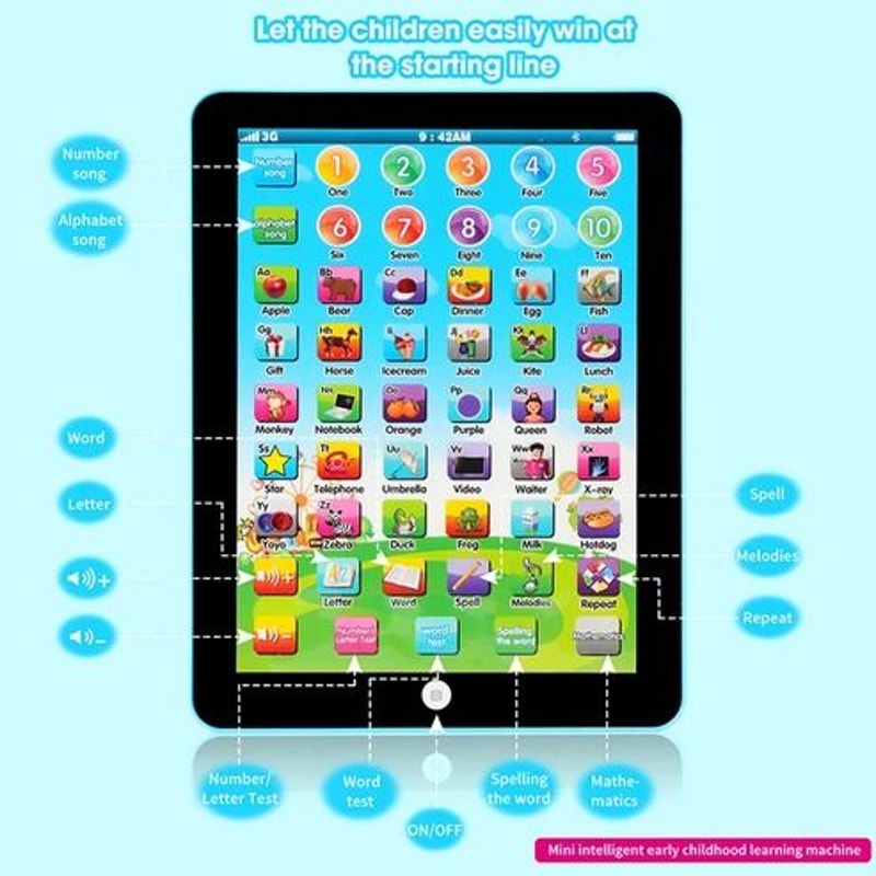 NEW Educational Learning Toys For Kids Toddlers Interactive Learning Pad Best Early Learning Tool F 8