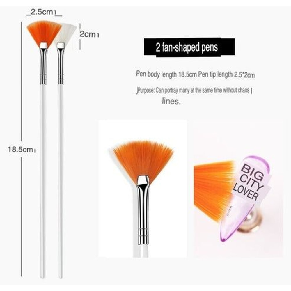 Professional Nail Art Brush Set Dotting Painting Drawing Pens For UV Gel Nails DIY Nail Art Kit 10