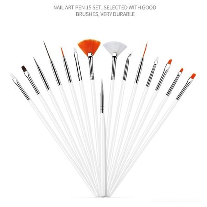 Professional Nail Art Brush Set Dotting Painting Drawing Pens For UV Gel Nails DIY Nail Art Kit 16