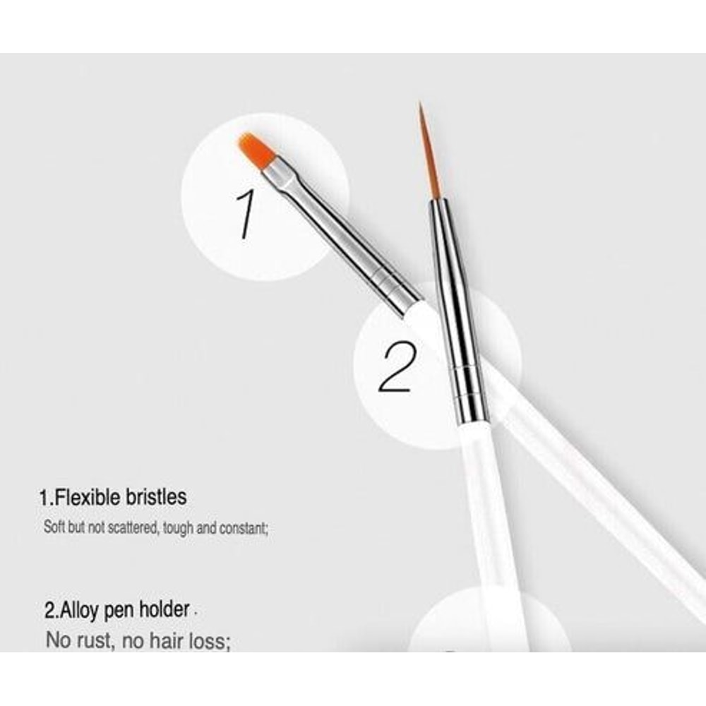 Professional Nail Art Brush Set Dotting Painting Drawing Pens For UV Gel Nails DIY Nail Art Kit 4