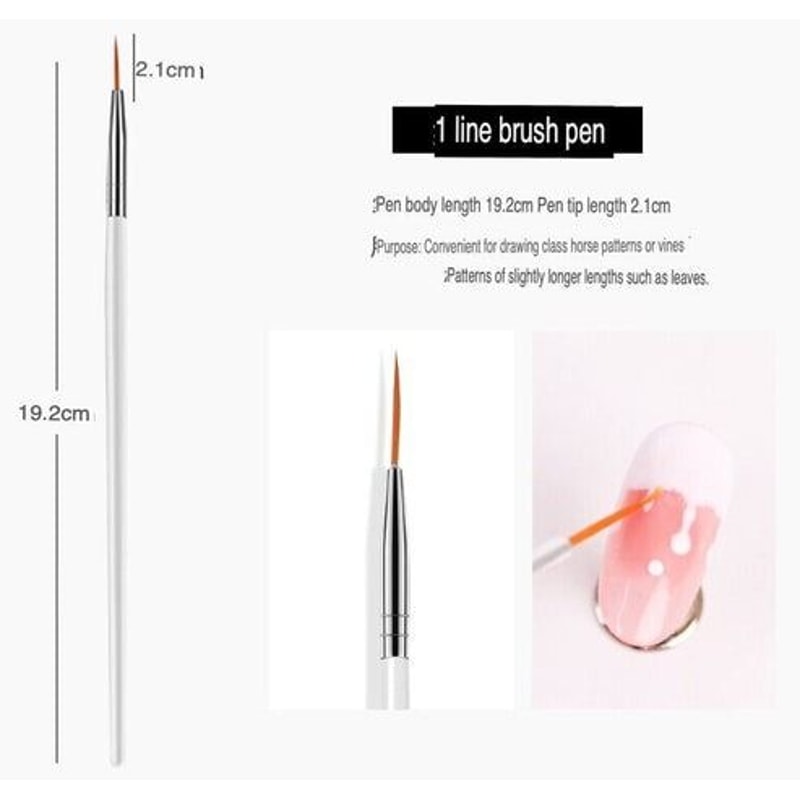 Professional Nail Art Brush Set Dotting Painting Drawing Pens For UV Gel Nails DIY Nail Art Kit 7