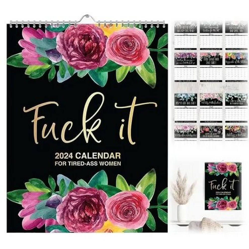 Women Swear Word Calendar For TiredAss Month Weekly Daily Wall Planner Fun And Functional 3