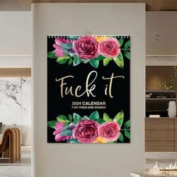 women swear word calendar for tired-ass, month weekly daily wall planner