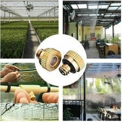 mister sprinkler outdoor cooling system, brass misting nozzles, garden sprayer, fine mist nozzle for ultimate cooling