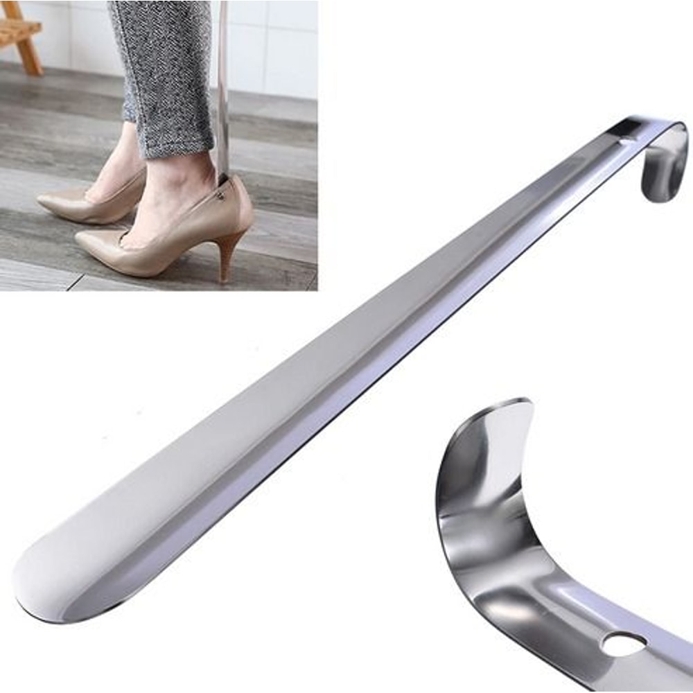 Extra Long Handle Shoehorn Stainless Steel Metal Shoe Horn For Effortless Shoe Removal 1