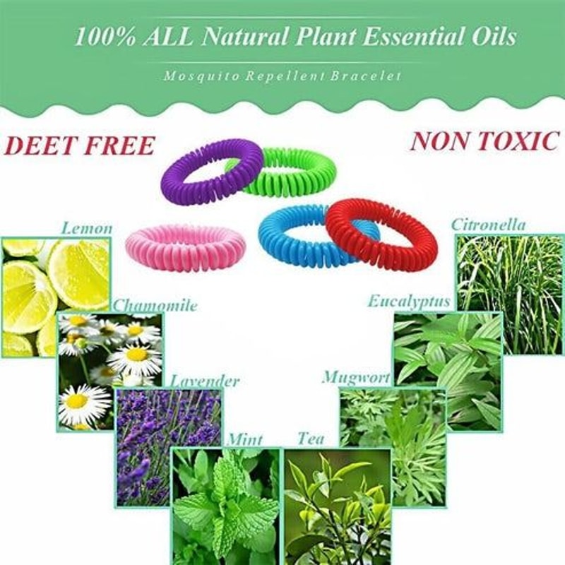 Natural Anti Bug Insect Pest Repellent Bracelet Wrist Band For Kids And Adults 2