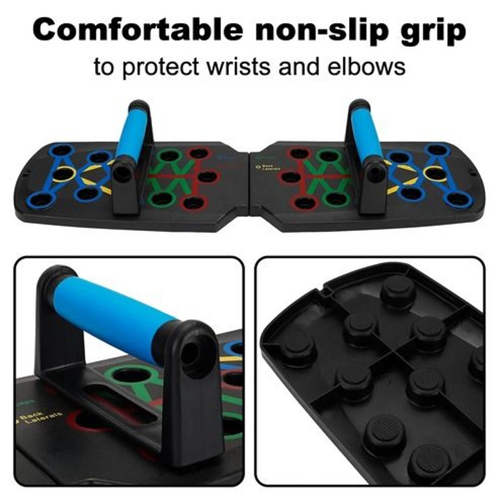 Push Up Rack Board System Fitness Workout Home Gym Exercise Stands 12