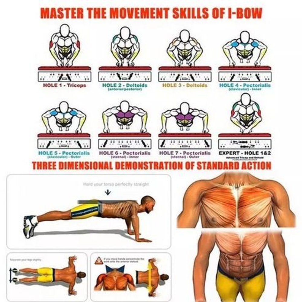 Push Up Rack Board System Fitness Workout Home Gym Exercise Stands 7