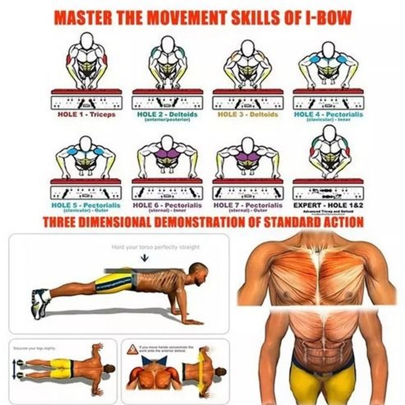 Push Up Rack Board System Fitness Workout Home Gym Exercise Stands 7