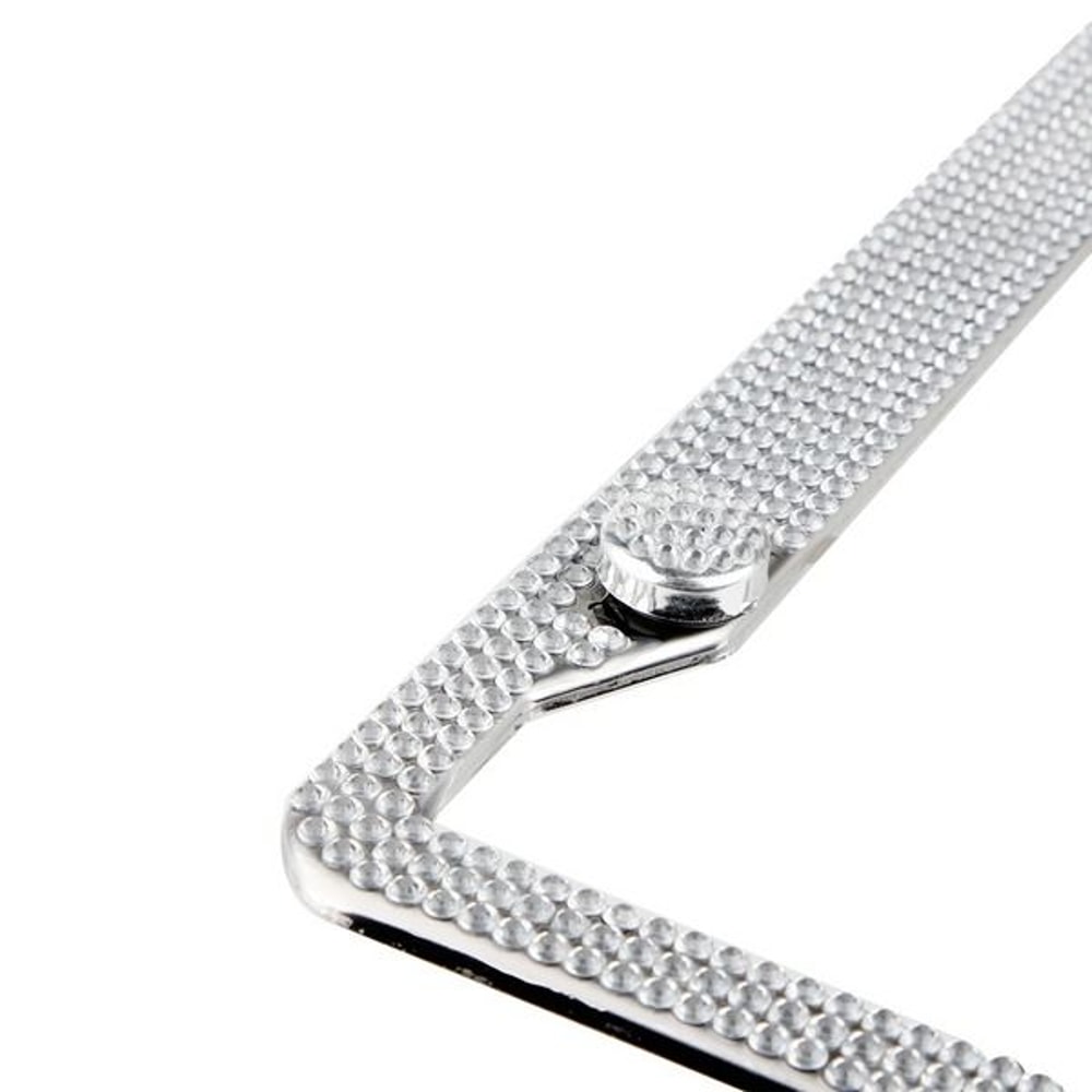 Glitter Crystal Bling License Plate Frame Rhinestone Diamond Caps Sparkling Car Decor For Elegant S 8