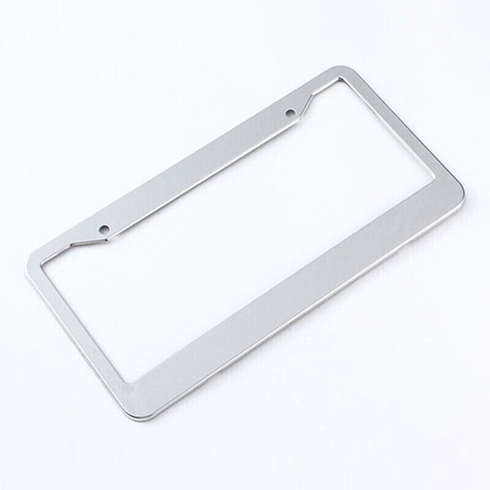 Chrome Stainless Steel Metal License Plate Frame Tag Cover With Screw Caps Durable RustResistant 5