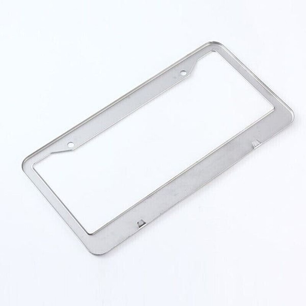 Chrome Stainless Steel Metal License Plate Frame Tag Cover With Screw Caps Durable RustResistant 6