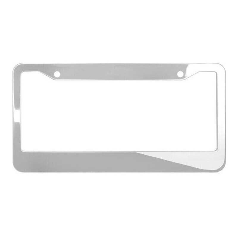 Chrome Stainless Steel Metal License Plate Frame Tag Cover With Screw Caps Durable RustResistant 7