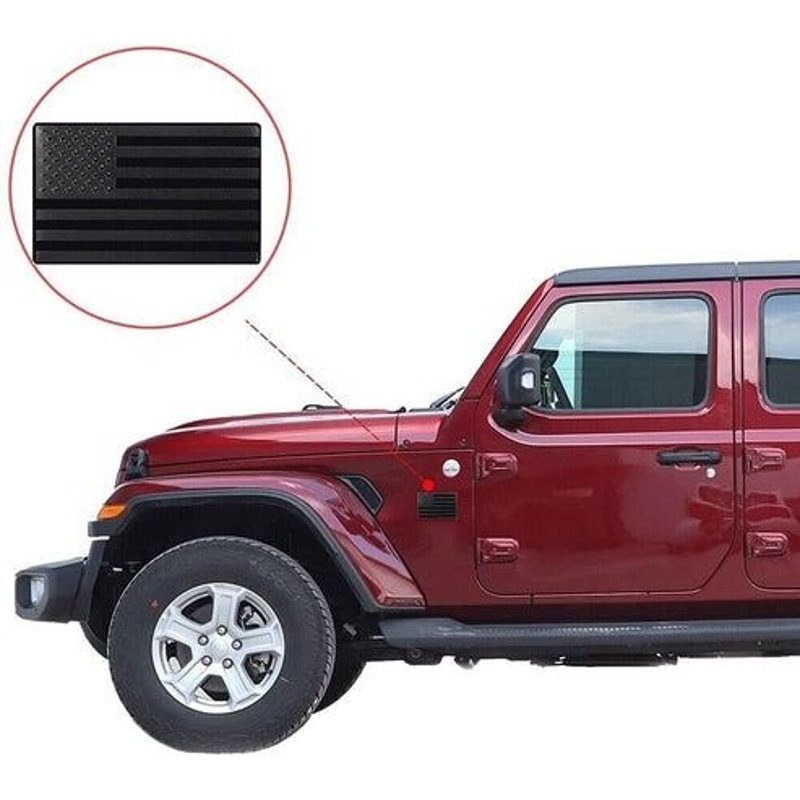 Black USA Flag Sticker Metal American Car Truck Decal Emblem Embossed For Cars SUVs And Motorcycles 3