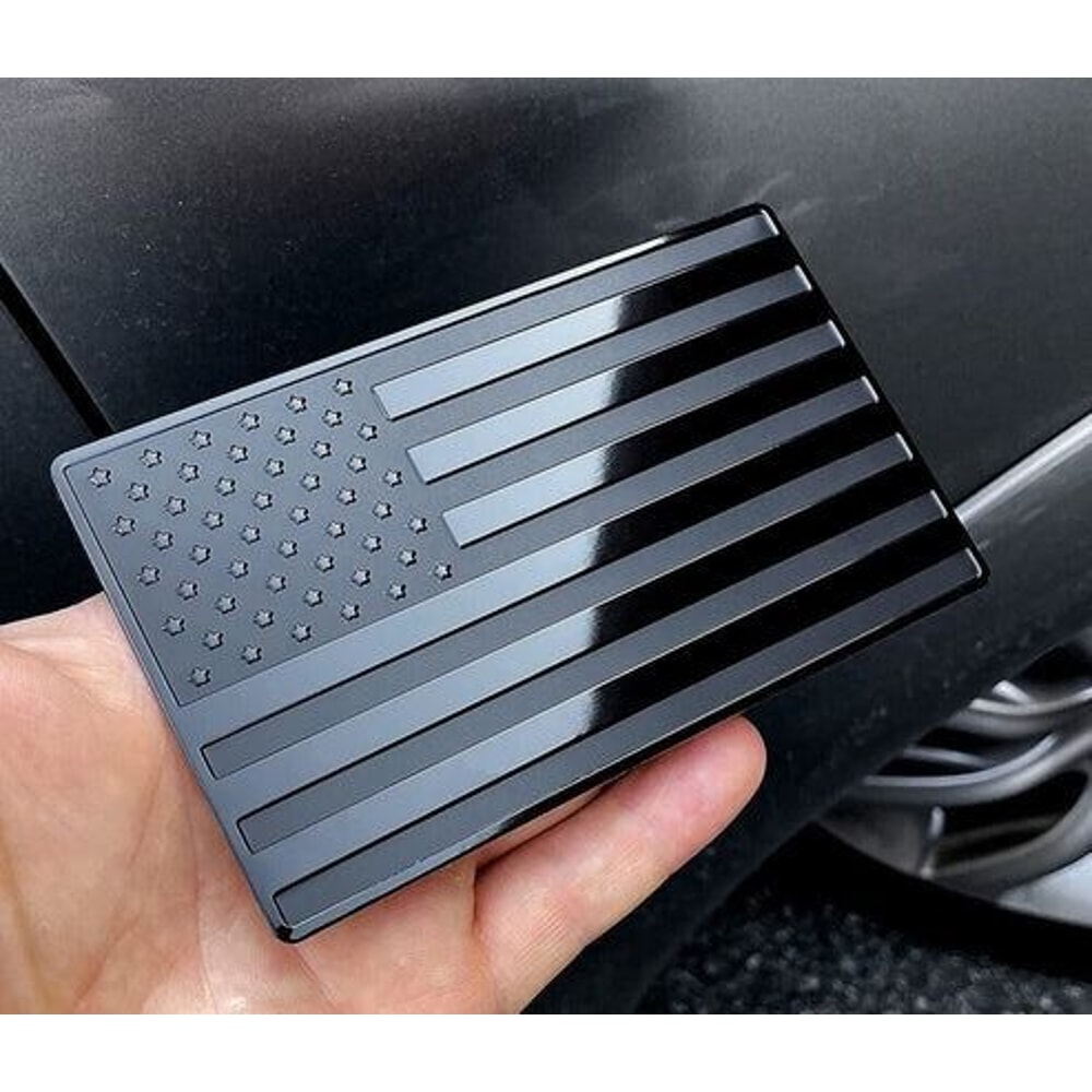 Black USA Flag Sticker Metal American Car Truck Decal Emblem Embossed For Cars SUVs And Motorcycles 5