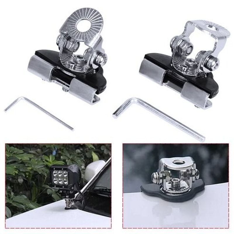 Universal Pillar Hood LED Work Light Bar Mount Bracket Clamp Durable Stainless Steel Offroad Clamp