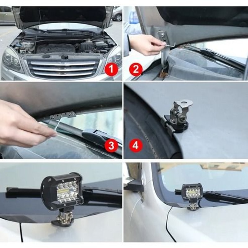 Universal Pillar Hood LED Work Light Bar Mount Bracket Clamp Durable Stainless Steel Offroad Clamp